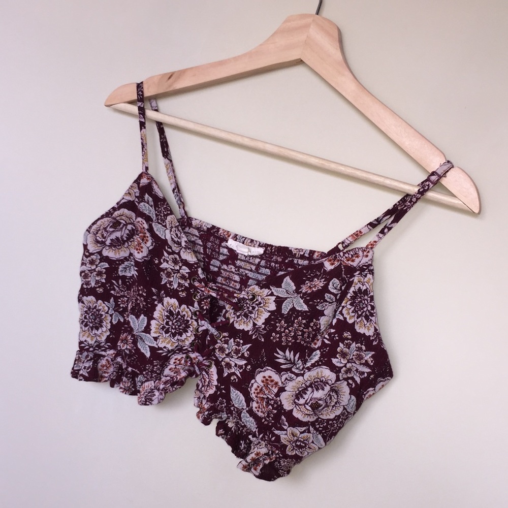 LA Hearts Lace Up Bralette Top